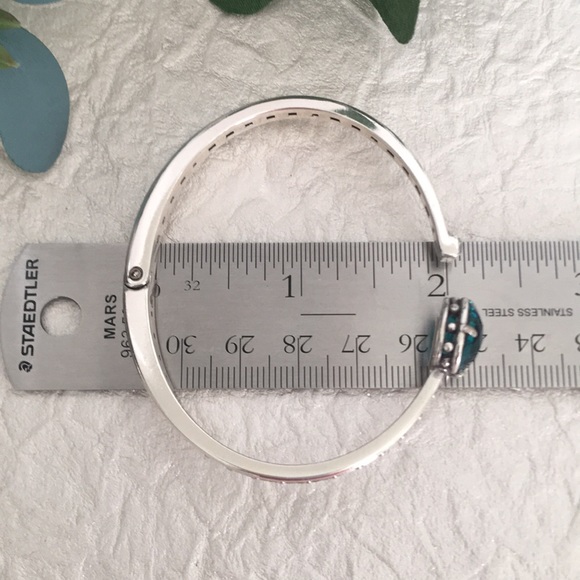 Brighton Retired Lovable Hinged Bangle Silver-Green NWOT Rare - Picture 12 of 15